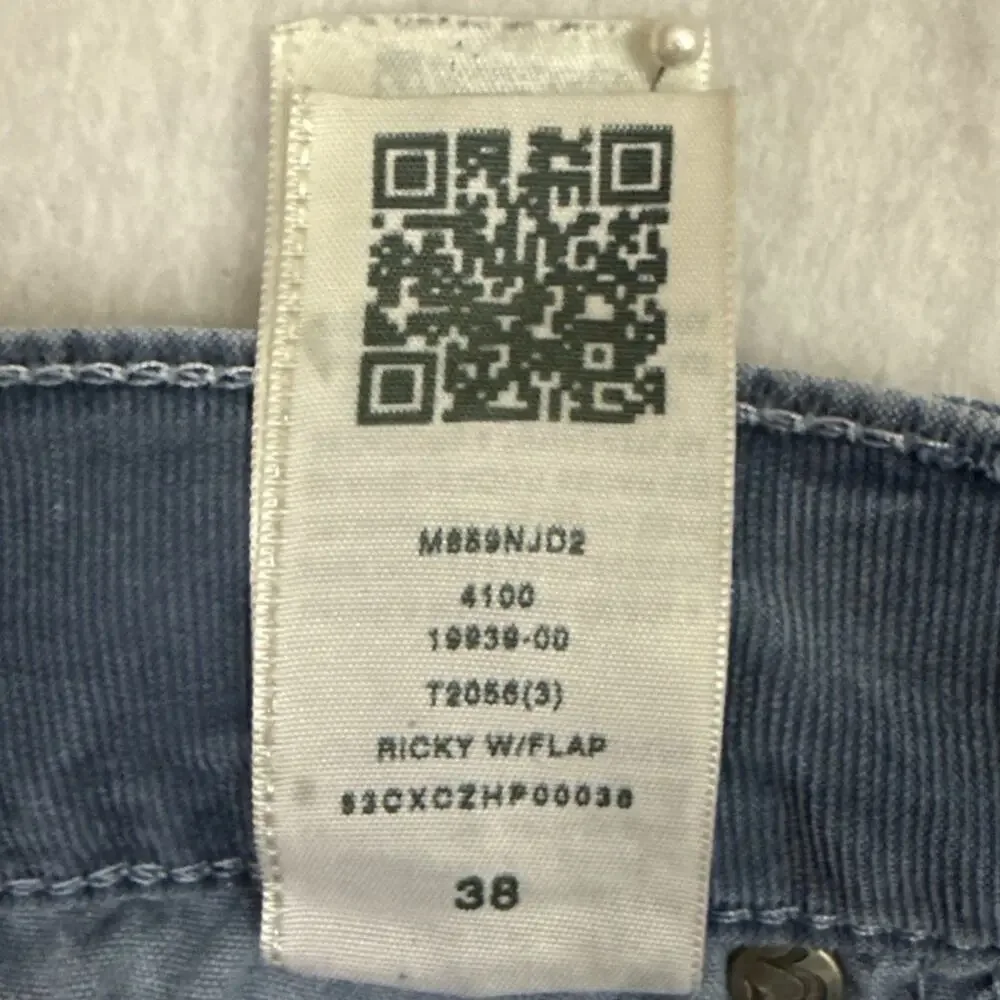 True Religion Jeans Mens 38 Blue Micro Corduroy Ricky Flaps Relaxed Straight VTG